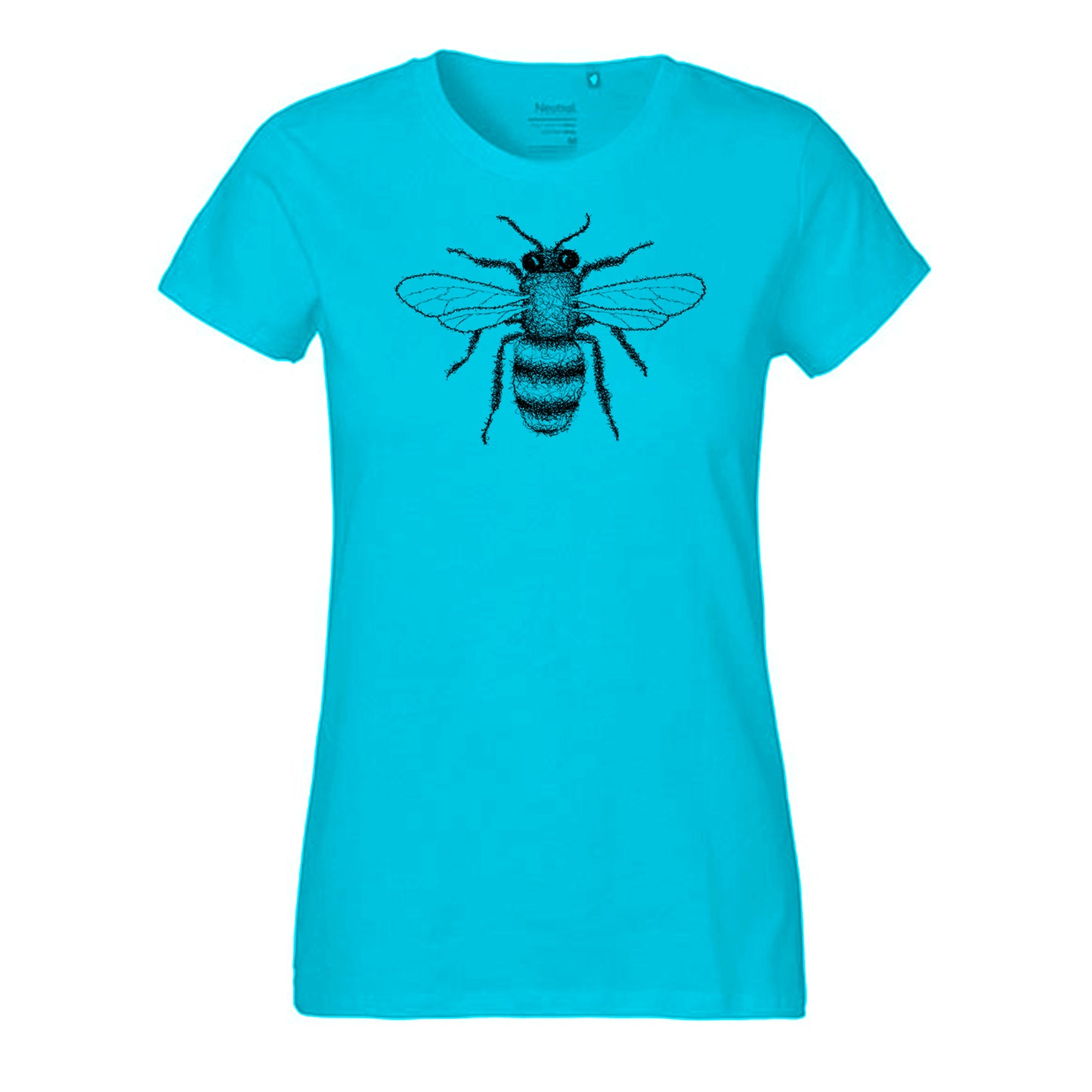 Fair-trade women's t-shirt 'bee drawn' 100% organic cotton