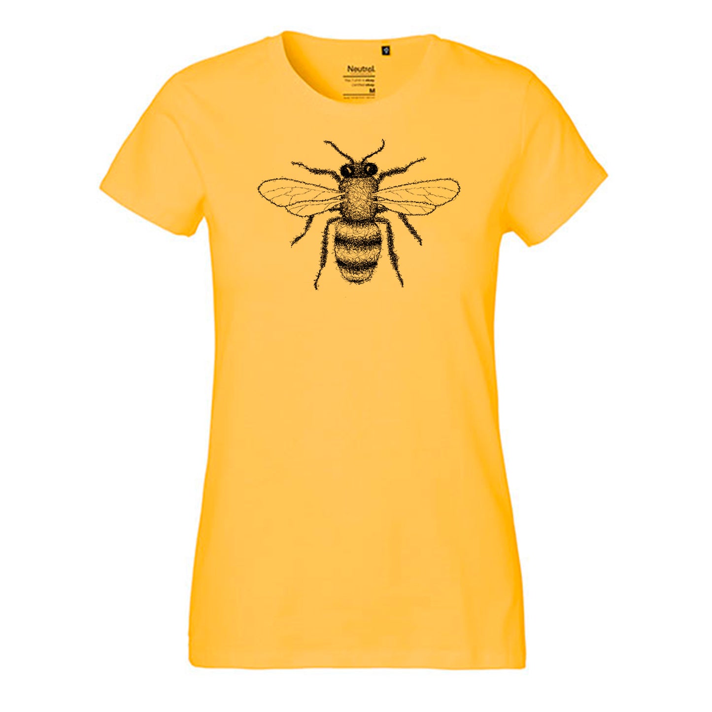 Fair-trade women's t-shirt 'bee drawn' 100% organic cotton