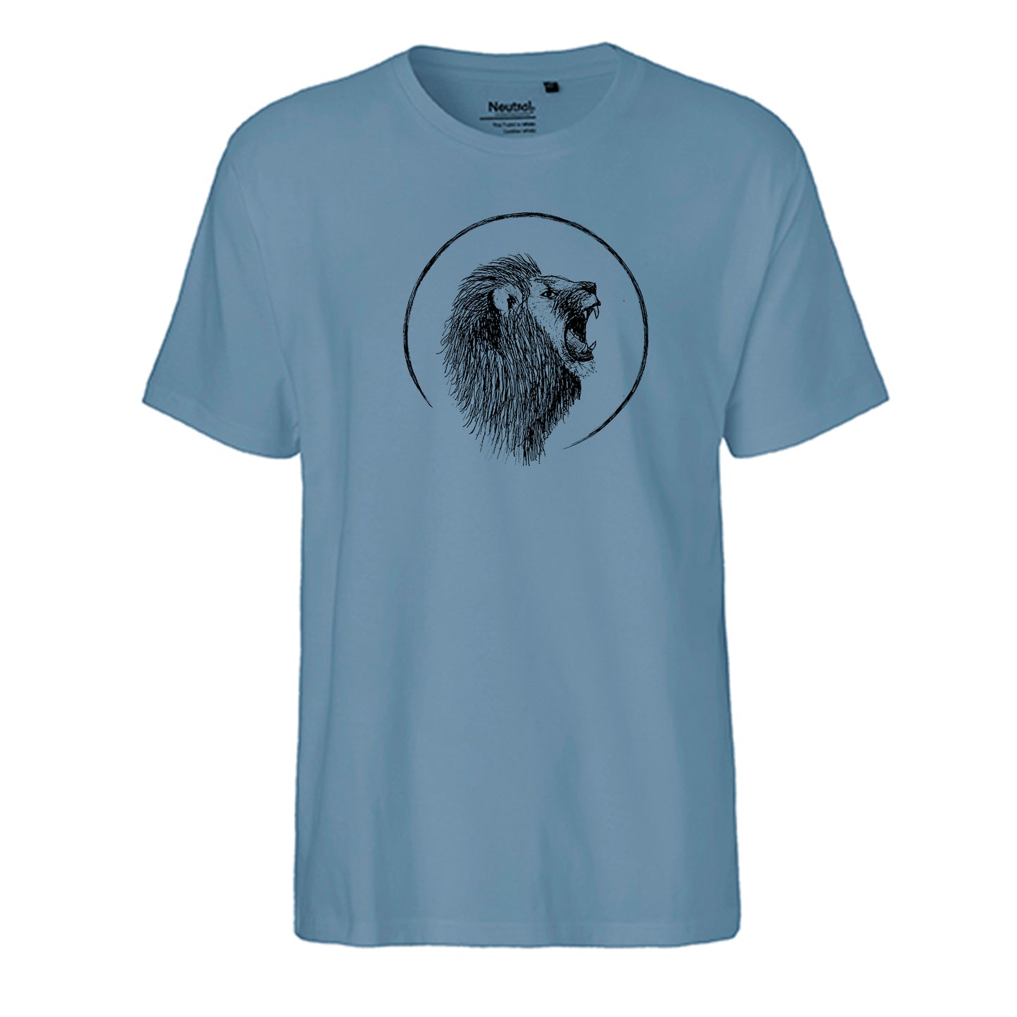 FairTrade men's t-shirt 'lion drawn' organic cotton