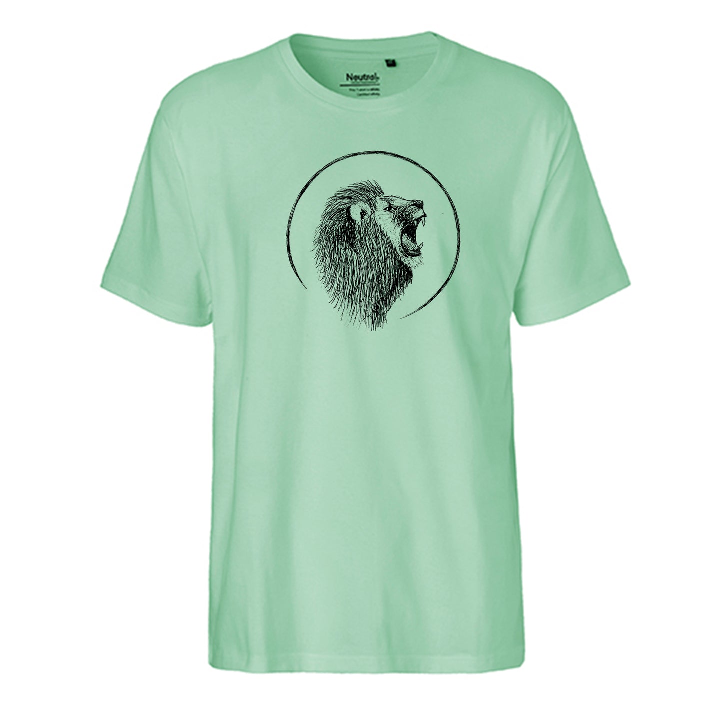 FairTrade men's t-shirt 'lion drawn' organic cotton