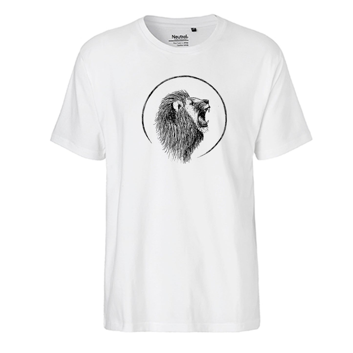 FairTrade men's t-shirt 'lion drawn' organic cotton