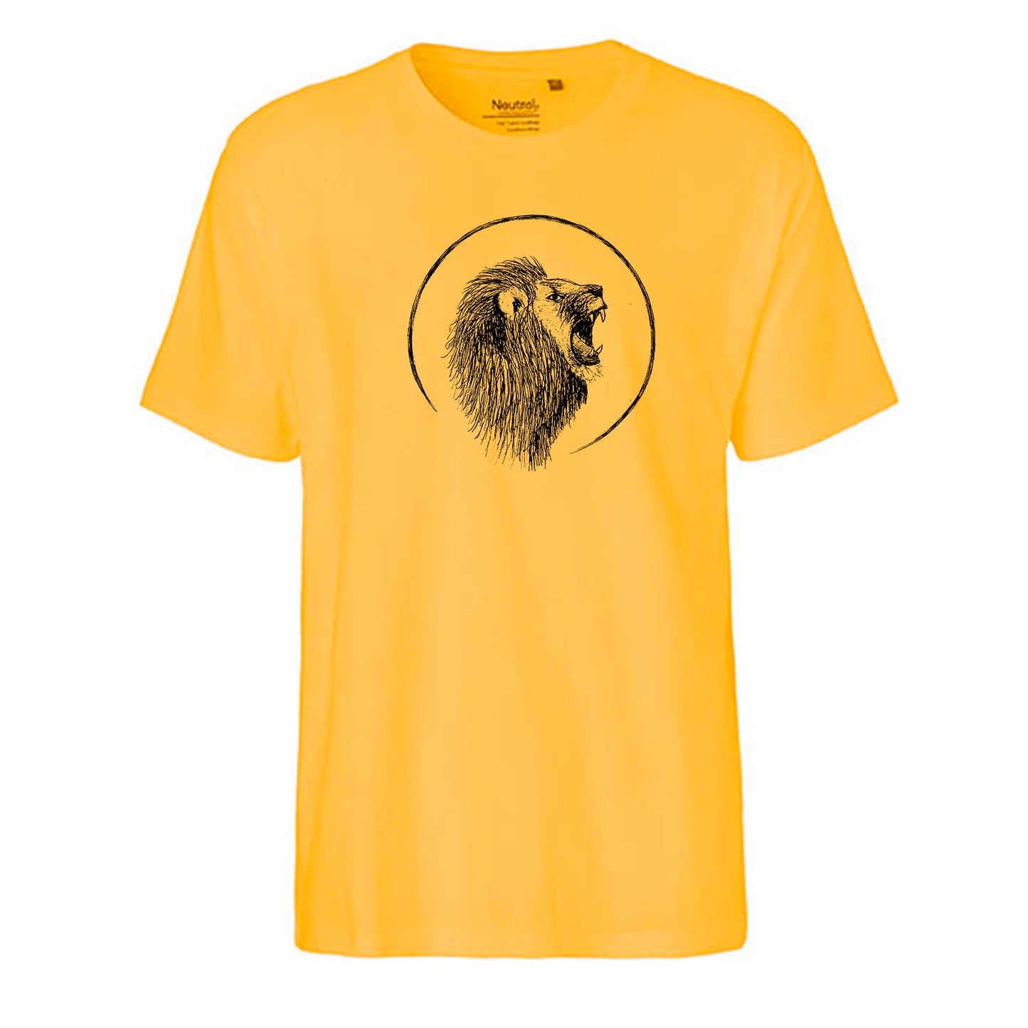 FairTrade men's t-shirt 'lion drawn' organic cotton