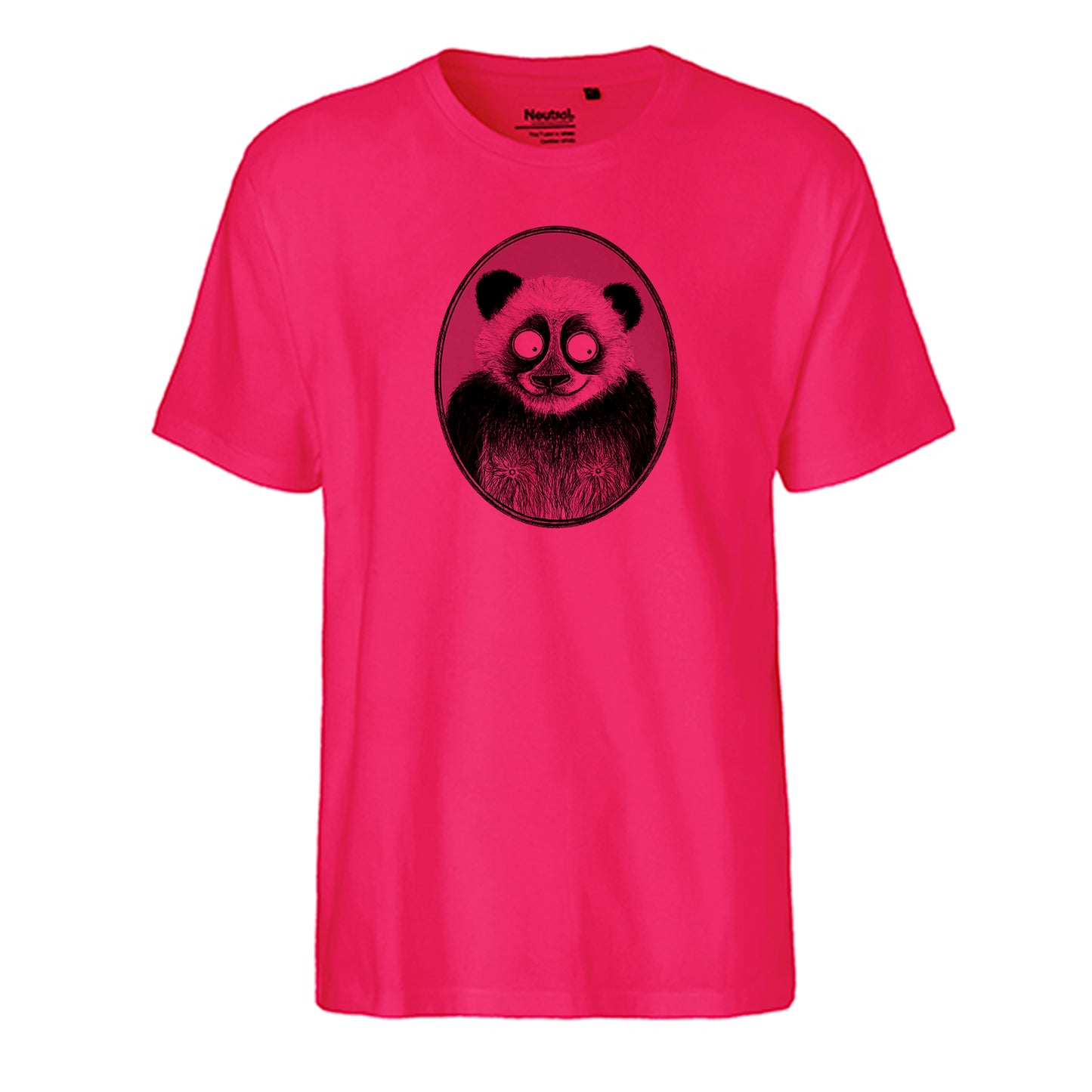 FairTrade men's t-shirt 'Panda - drawn' organic cotton