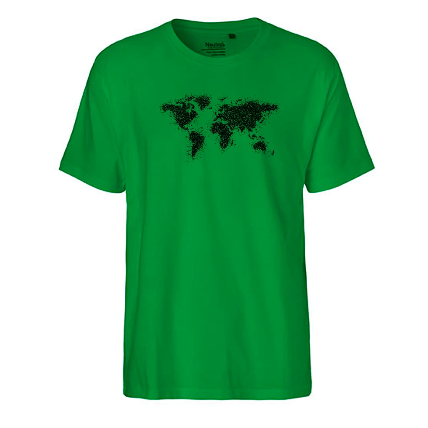 FairTrade Herren T-Shirt 'Weltkarte - gezeichnet' Bio-Baumwolle