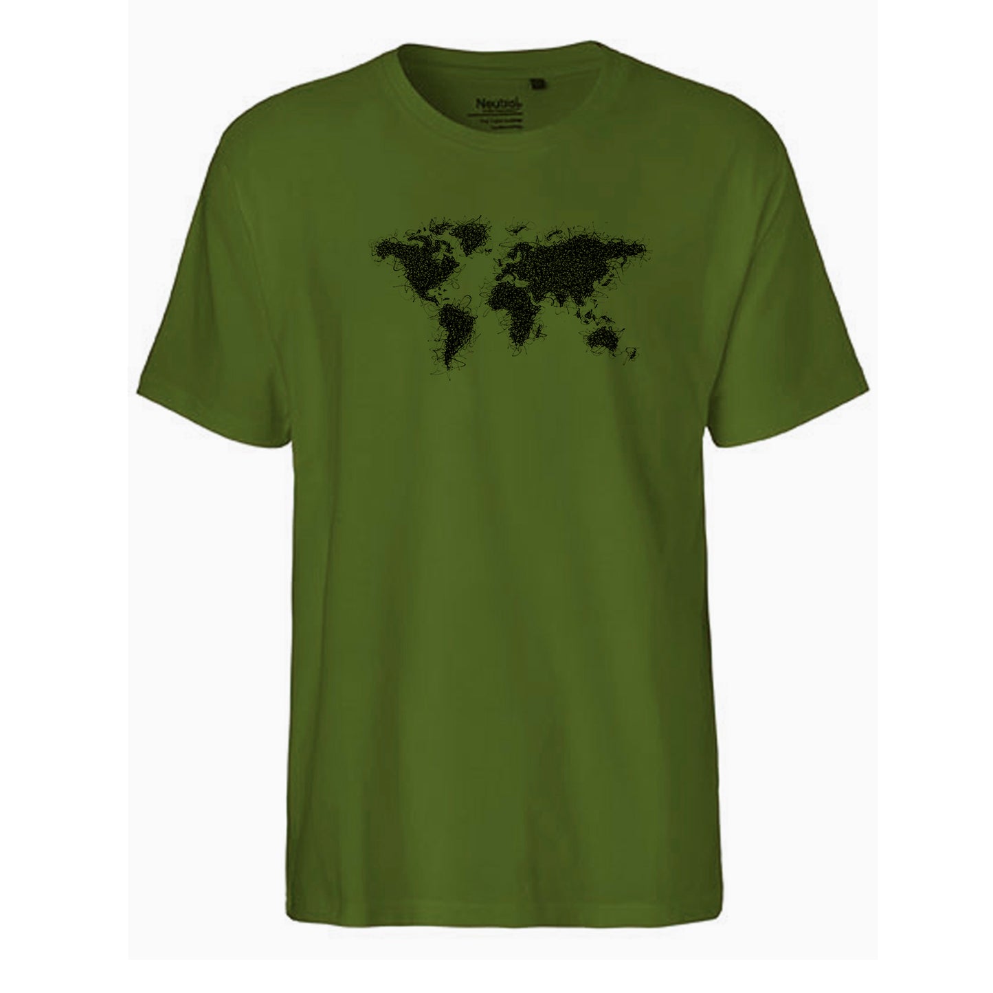 FairTrade Herren T-Shirt 'Weltkarte - gezeichnet' Bio-Baumwolle