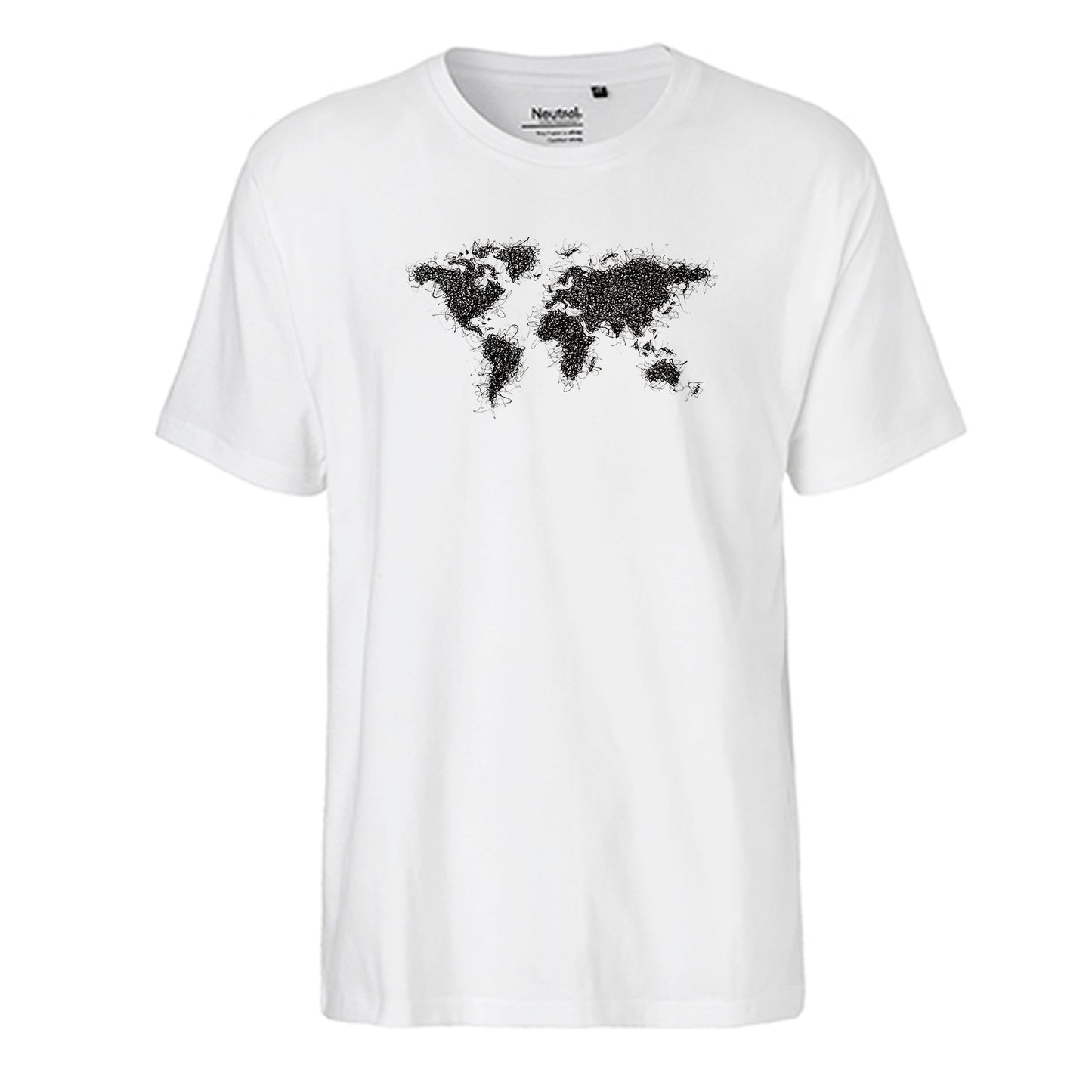 FairTrade Herren T-Shirt 'Weltkarte - gezeichnet' Bio-Baumwolle